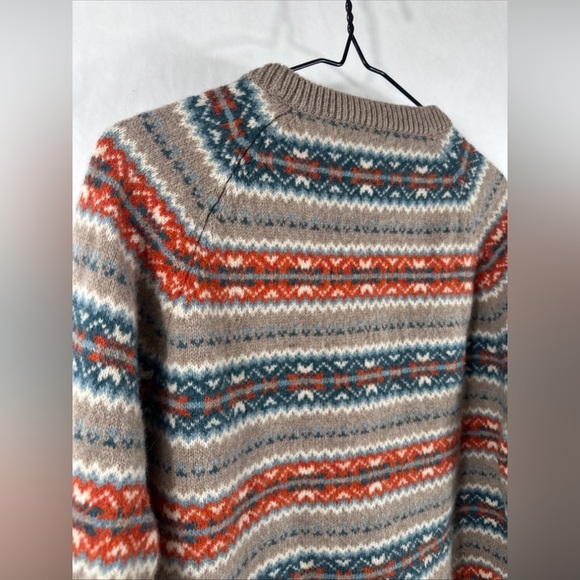 J. Crew Fair Isle 100% Lambswool Crewneck Sweater Heather Praline Men's | Medium - Picture 6 of 10